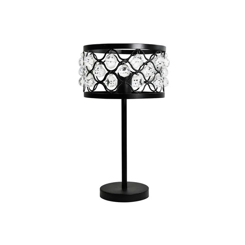 Lampki-nocne - lampa na stolik nocny z kryształkami czarna 20w e27 il mio vejle polux firmy POLUX GOLDLUX 