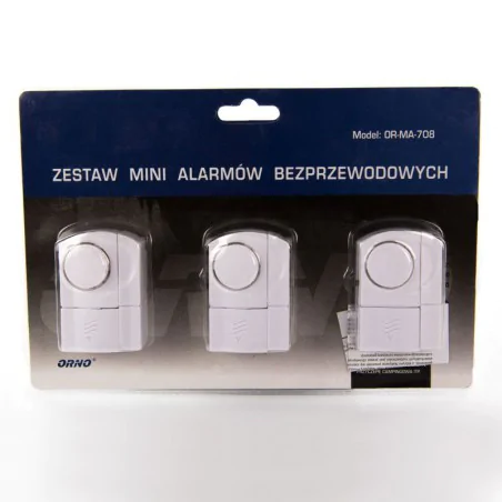 Sygnalizatory-wejscia-magnetyczne - zestaw 3 mini alarmów bezprzewodowych or-ma-708 orno 