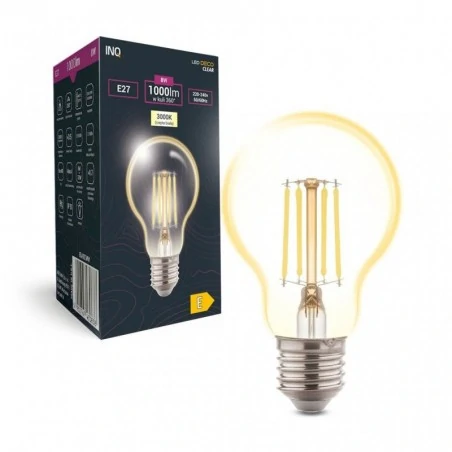 Gwint-trzonek-e27 - eda030ww żarówka filamentowa led a60 bulb e27 8w 1000lm 3000k inq 