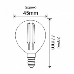 Gwint-trzonek-e14 - edp020ww ozdobna żarówka led filament e14  5,5w 806lm 3000k g45 kulka inq 