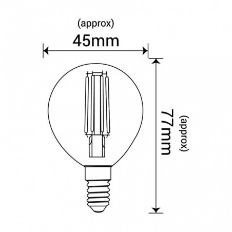 Gwint-trzonek-e14 - edp020ww ozdobna żarówka led filament e14  5,5w 806lm 3000k g45 kulka inq 
