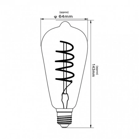 Zarowki-dekoracyjne - eds010gold żarówka led z ozobną spiralą bardzo ciepła 2700k filament gold st64 e27 4w 250lm inq 