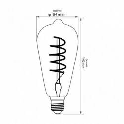 Zarowki-dekoracyjne - eds010ww żarówka led st64 e27 4w 300lm 3000k z dekoracyjną spiralą filament inq 