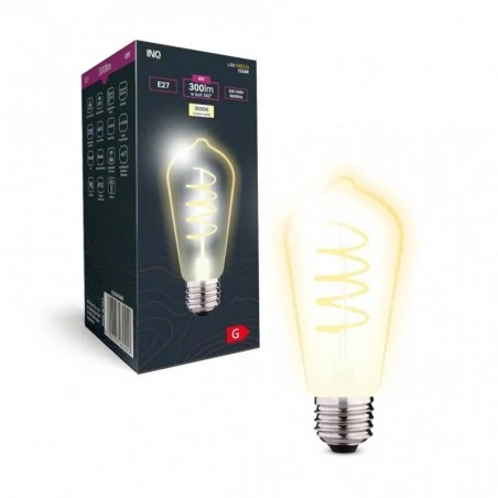 Zarowki-dekoracyjne - eds010ww żarówka led st64 e27 4w 300lm 3000k z dekoracyjną spiralą filament inq 