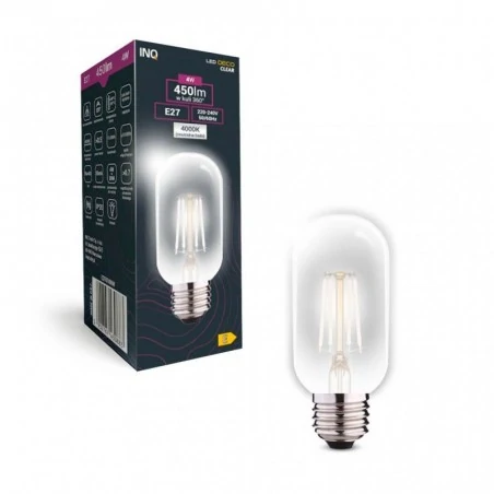Gwint-trzonek-e27 - edt010nw żarówka ozdobna filament led neutralna t40 tubka e27 4w 450lm 4000k inq 