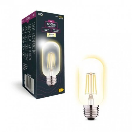 Gwint-trzonek-e27 - edt010ww ozdobna żarówka filament led  t40 tubka e27 4w 450lm 3000k inq 