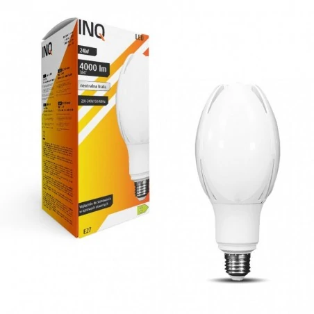 Gwint-trzonek-e27 - mocna żarówka led e27 profi 24w t85 4000lm 4000k uliczna inq 