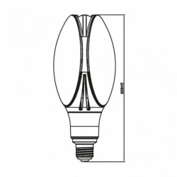 Gwint-trzonek-e27 - mocna żarówka uliczna led e27 profi 36w t96 6000lm 4000k inq 