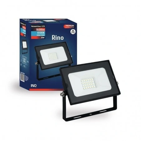 Naswietlacze-led-20w - fl302cw czarny 20w naświetlacz led z zimną barwą światła rino 20w 6500k 1600lm inq 
