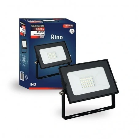Naswietlacze-led-20w - fl302nw reflektor led naświetlacz 20w 4000k 1600lm czarny rino inq 