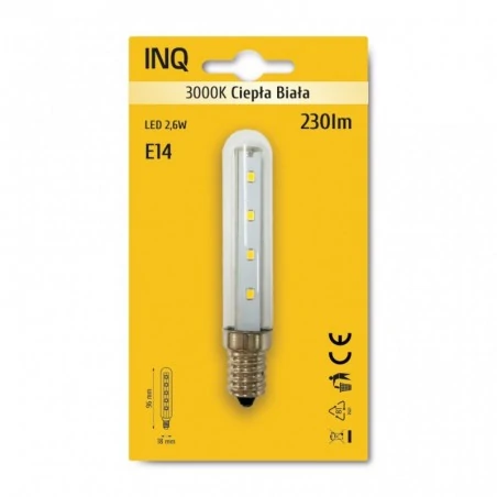 Gwint-trzonek-e14 - ls130ww żarówka led podłużna do okapu e14 t18 2,6w 3000k 230lm inq 