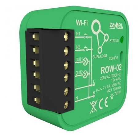Sterowniki-i-odbiorniki - odbiornik wi-fi dwukanałowy dopuszkowy row-02 supla zamel 