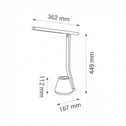 Lampki-biurkowe - bl010 lampka led 8w z przybornikiem czarna regulowana barwa led cube nilsen 