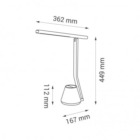 Lampki-biurkowe - bl010 lampka led 8w z przybornikiem czarna regulowana barwa led cube nilsen 