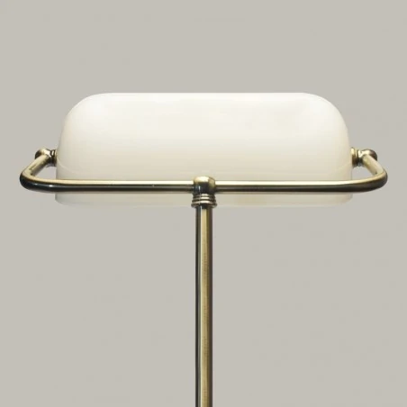 Lampki-biurkowe - ma002 lampka gabinetowa biała - mosiądz e27 banker nilsen 