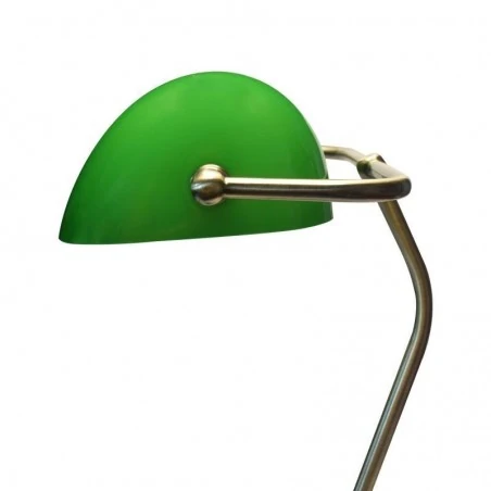 Lampki-biurkowe - ma003 lampka stołowa w stylu bankierskim e27 mosiądz - zielony banker  nilsen 