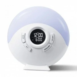 Lampki-nocne - ma018 lampka nocna led 5w z radiobudzikiem i zegarem rgb magic fun nilsen 