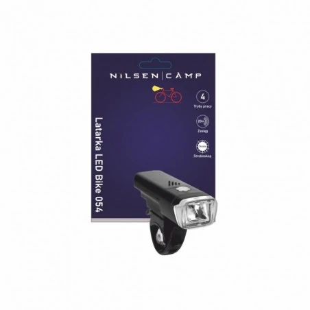 Latarki-led - nc0054 latarka do roweru led bike 054 black 1w 80lm nilsen camp 