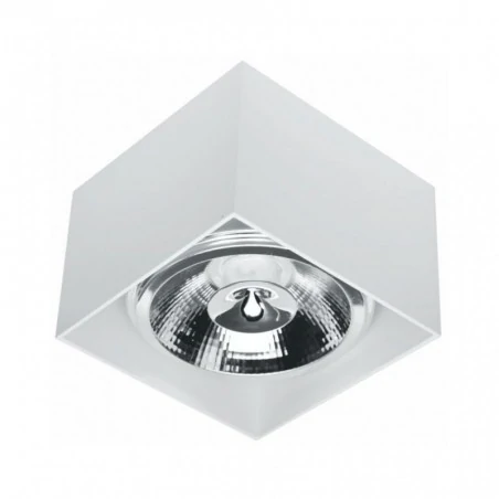 Oprawy-sufitowe - kwadratowa lampa sufitowa biała natynkowa ar111 gu10 axel111s-wh ozzo 
