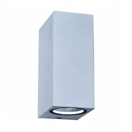 Kinkiety-ogrodowe - kinkiet elewacyjny szary kwadrat ip44 2xgu10 flavio square 2a ozzo 