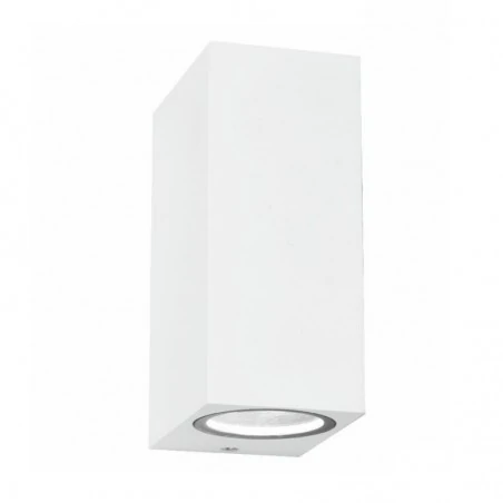Kinkiety-ogrodowe - biała lampa zewnętrzna kwadrat  ip44 2xgu10 flavio square 2a ozzo 