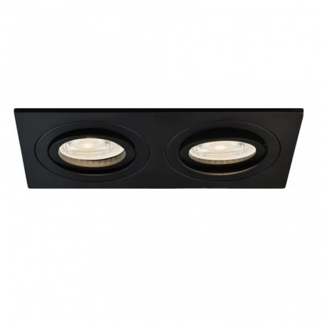 Oprawy-sufitowe - podwójna oprawa sufitowa czarna gu10 2x35w olaf2-221-bl ozzo 