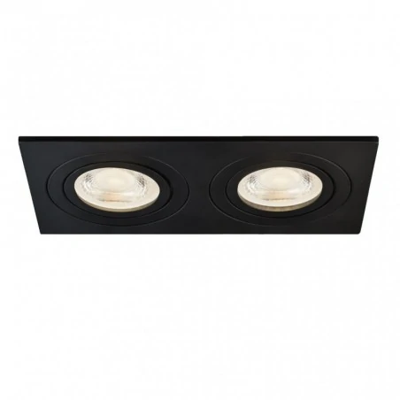 Oprawy-sufitowe - podwójna oprawa sufitowa czarna gu10 2x35w olaf2-221-bl ozzo 