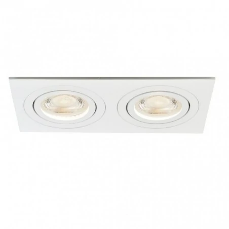 Oprawy-sufitowe - podwójna lampa sufitowa biała podtynkowa 2xgu10 ozzo olaf2-221-wh ozzo 