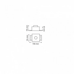 Oprawy-sufitowe - lampa sufitowa gu10 35w bezramkowa czarna podtynkowa qbox1-bl ozzo 