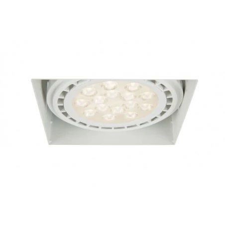 Oprawy-sufitowe - kwadratowa lampka sufitowa biała bezramkowa ar111 gu10 qbox1 wh ozzo 