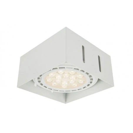 Oprawy-sufitowe - kwadratowa lampka sufitowa biała bezramkowa ar111 gu10 qbox1 wh ozzo 