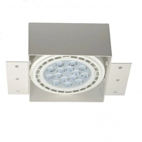 Oprawy-sufitowe - kwadratowa lampka sufitowa biała bezramkowa ar111 gu10 qbox1 wh ozzo 