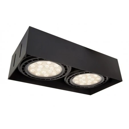 Oprawy-sufitowe - lampa sufitowa czarna bez-ramkowa ar111 gu10 qbox2 bl ozzo 