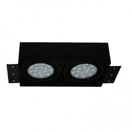 Oprawy-sufitowe - lampa sufitowa czarna bez-ramkowa ar111 gu10 qbox2 bl ozzo 