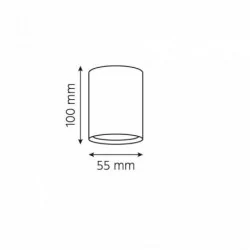Oswietlenie-sufitowe - czarna lampa natynkowa tuba 10cm gu10 35w n/t rob1-bl ozzo 