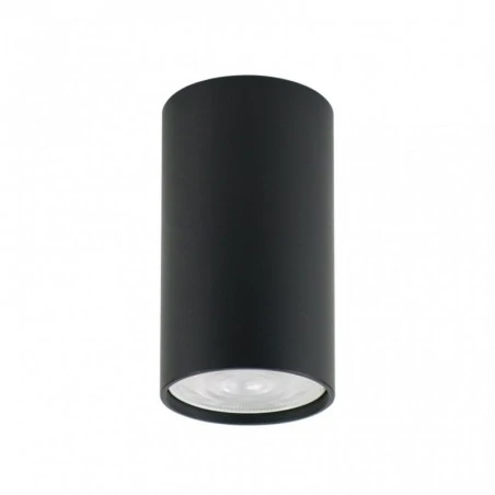 Oswietlenie-sufitowe - czarna lampa natynkowa tuba 10cm gu10 35w n/t rob1-bl ozzo 