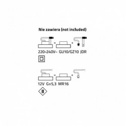 Oprawy-halogenowe - vigo-11g-s/ch oczko sufitowe podtynkowe szklane ozzo 