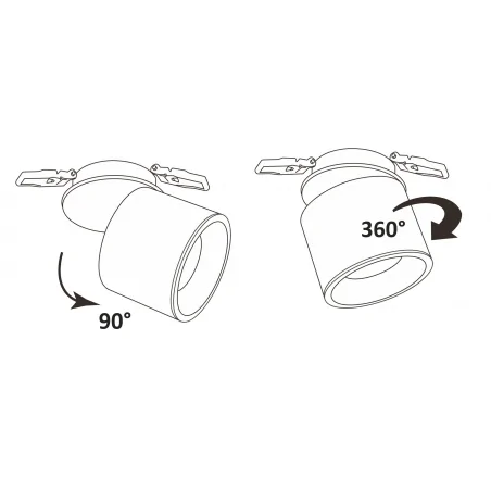 Oprawy-sufitowe - oczko przegubowe podtynkowe czarne haron 10w 800lm 309433 polux 