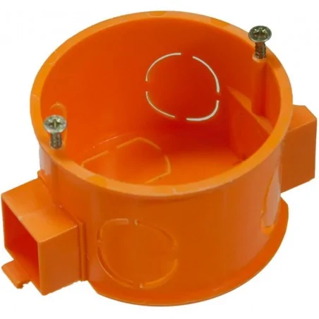 Puszki-podtynkowe - pk60 puszka podtynkowa płytka z wkrętami pomarańczowa fi60 a.0005lp pawbol 
