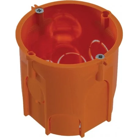 Puszki-podtynkowe - pk60 puszka podtynkowa głęboka z wkrętami pomarańczowa fi60 a.0001ldp pawbol 