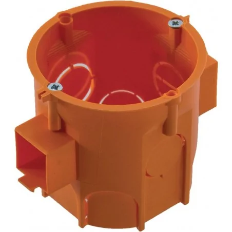 Puszki-podtynkowe - pk60 puszka podtynkowa łączeniowa głęboka z wkrętami pomarańczowa fi60 a.0006lp pawbol 