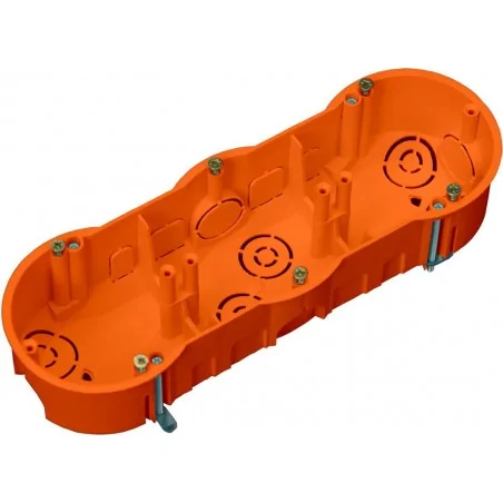 Puszki-podtynkowe - a.0041p potrójna puszka podtynkowa do ścian karton gips z wkrętami pawbol 