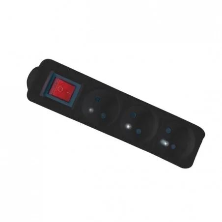 Przedluzacze-elektryczne - czarny przedłużacz potrójny z wyłącznikiem 1,5m z/u silo 6595 lvt 