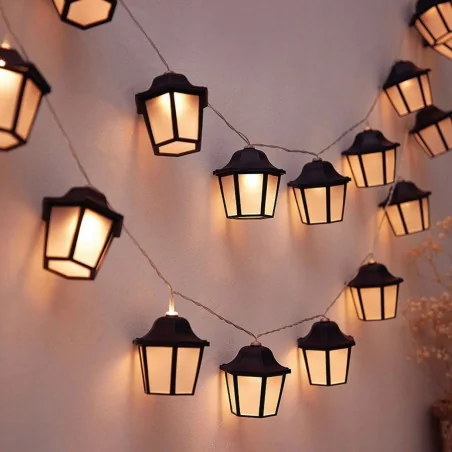 Swiecace-kule-i-girlandy - ogrodowa girlanda solarna latarenki z ciepłym światłem 10xled 3,8m 3000k aria lumiled 