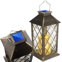 Latarenki-ogrodowe - latarenka solarna patynowa do ogrodu z uchwytem do zawieszenia 3000k 28cm lirio lumsol1045a lumiled