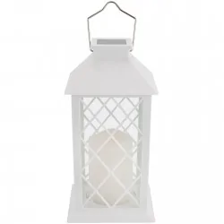 Latarenki-ogrodowe - lampion solarny na taras z ciepłym światłem biały 28cm 3000k ip44 lirio lumsol1050a lumiled 