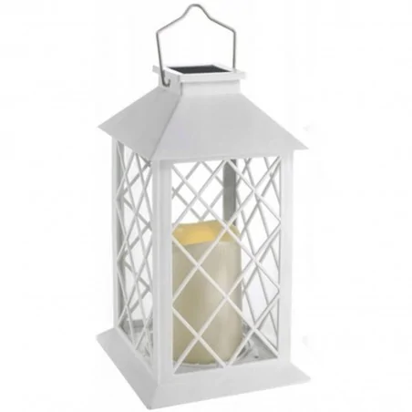 Latarenki-ogrodowe - lampion solarny na taras z ciepłym światłem biały 28cm 3000k ip44 lirio lumsol1050a lumiled 