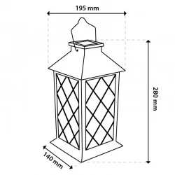 Latarenki-ogrodowe - lampion solarny na taras z ciepłym światłem biały 28cm 3000k ip44 lirio lumsol1050a lumiled 