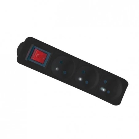 Przedluzacze-elektryczne - przedłużacz potrójny z wyłącznikiem czarny 5m silo 6597 lvt 