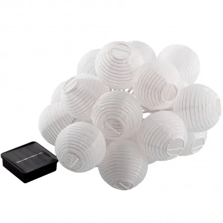 Swiecace-kule-i-girlandy - ogrodowa girlanda solarna kule lampiony z ciepłym światłem 20xled 7,59m 3000k risa lumiled 